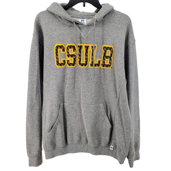 CA State Long Beach Unisex Medium Gray Sweatshirt Kangaroo Pocket Pre-Owned - Picture 1 of 4